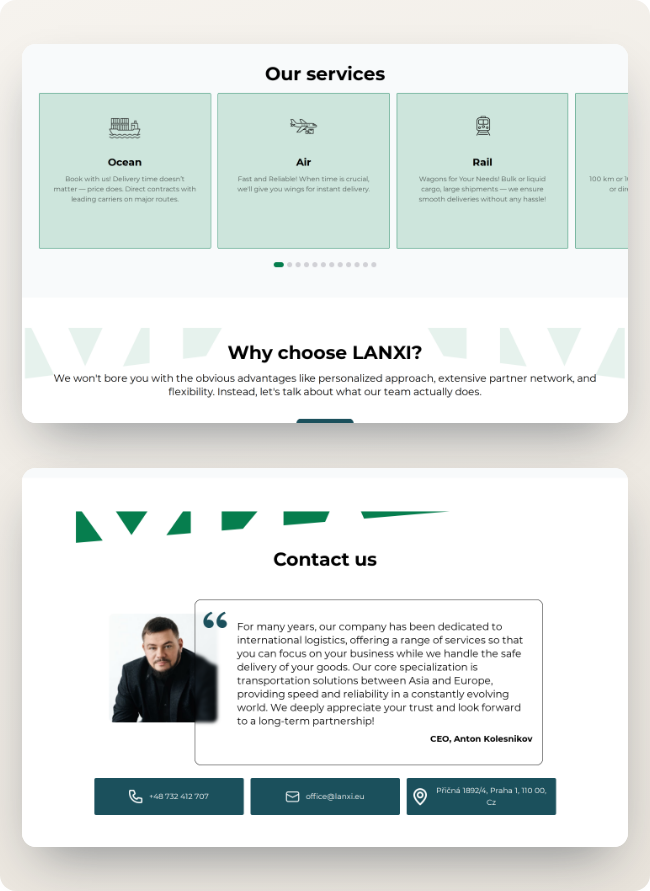 Lanxi – International Logistics Company Website — 1