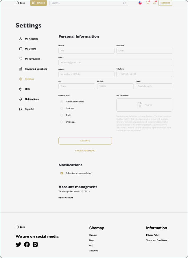 eShop – for B2B and B2C sales — 1