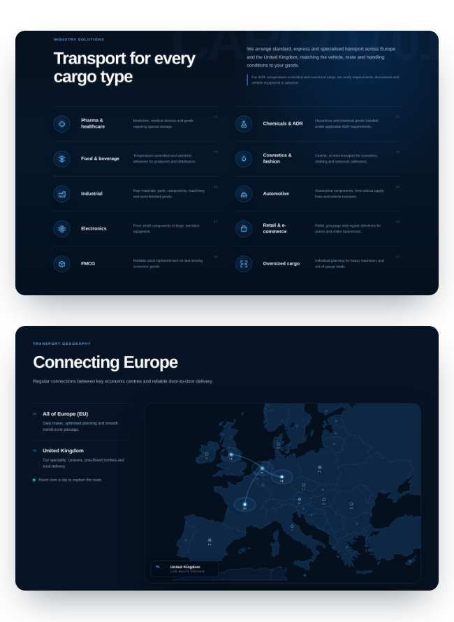 LynxHaul – International Road Freight Logistics Website — 1