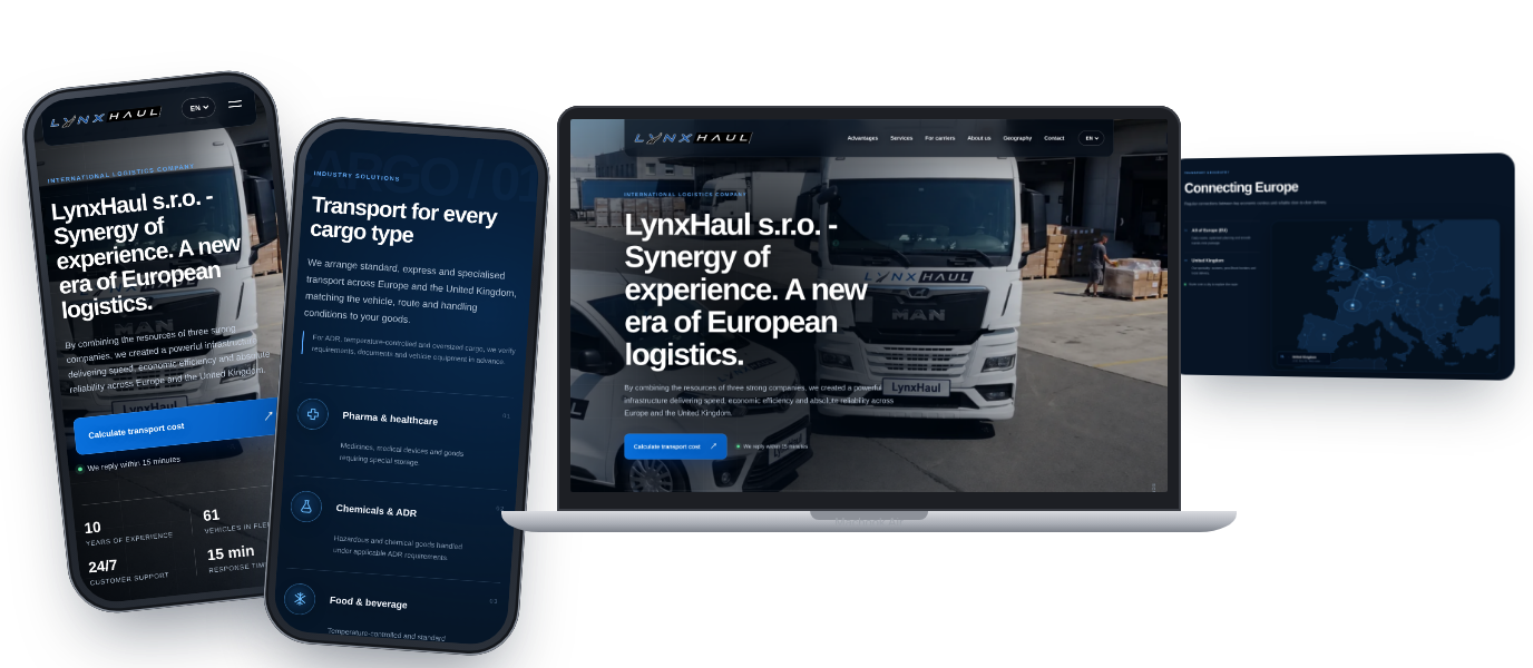 LynxHaul – International Road Freight Logistics Website